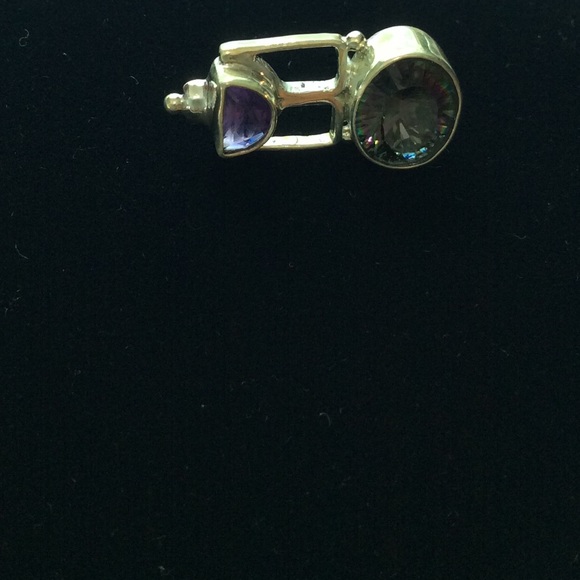Vintage Amethyst & Quartz Earrings - Picture 3 of 7